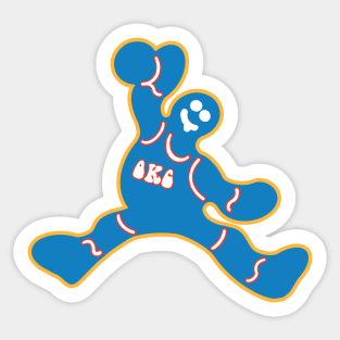 Jumping OKC Thunder Gingerbread Man Sticker